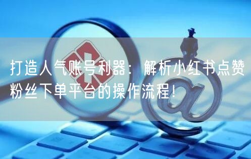 打造人气账号利器：解析小红书点赞粉丝下单平台的操作流程！