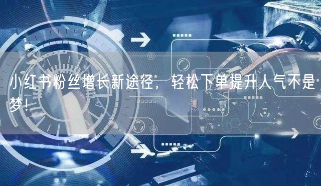 小红书粉丝增长新途径，轻松下单提升人气不是梦！