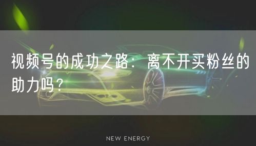 视频号的成功之路：离不开买粉丝的助力吗？