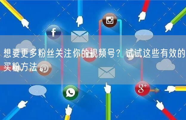 想要更多粉丝关注你的视频号？试试这些有效的买粉方法。