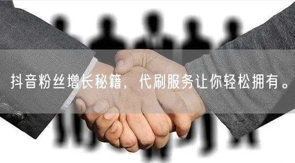 抖音粉丝增长秘籍，代刷服务让你轻松拥有。