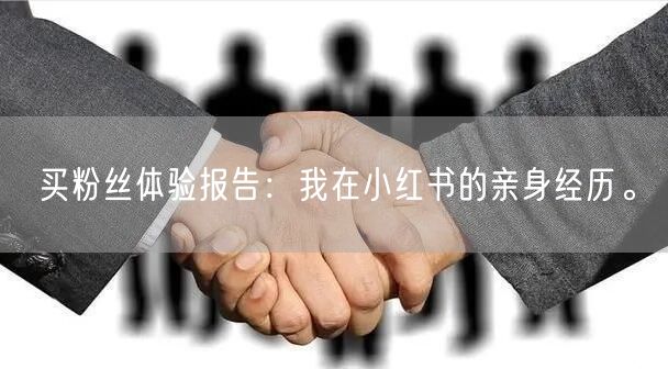 买粉丝体验报告：我在小红书的亲身经历。