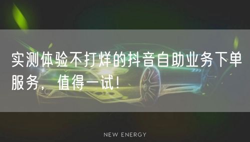 实测体验不打烊的抖音自助业务下单服务，值得一试！