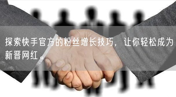 探索快手官方的粉丝增长技巧,让你轻松成为新晋网红。