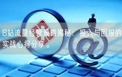 B站流量经营策略揭秘:投入与回报的实战心得分享。