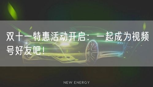 双十一特惠活动开启:一起成为视频号好友吧!