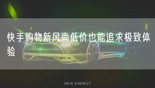 快手购物新风尚低价也能追求极致体验