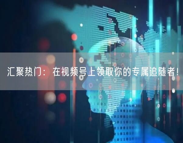 汇聚热门:在视频号上领取你的专属追随者!