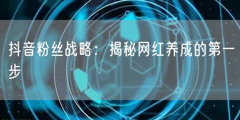 抖音粉丝战略:揭秘网红养成的第一步