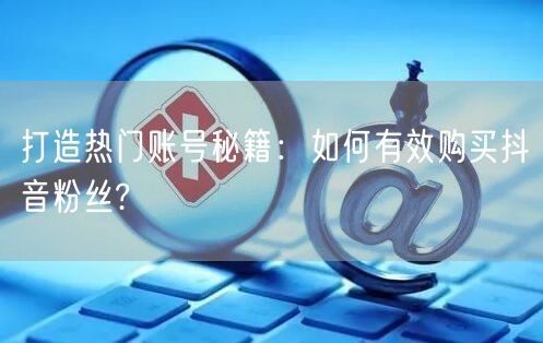 打造热门账号秘籍:如何有效购买抖音粉丝?