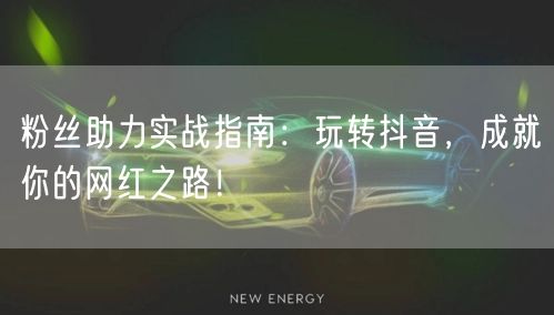 粉丝助力实战指南：玩转抖音，成就你的网红之路！